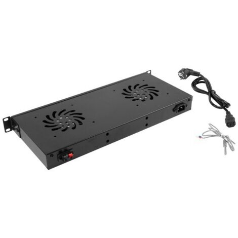 PANEL VENTILACION LANBERG LCD 2 VENTILADORES TERMOSTATO 230V 1U RACK 19 NEGRO