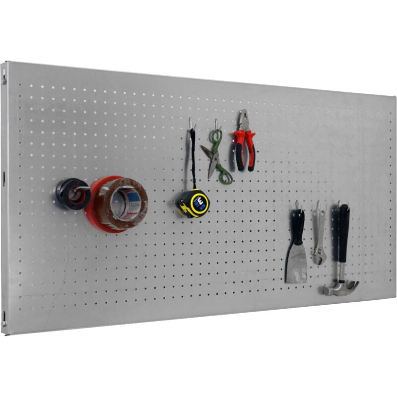 Simonrack - Panneau Mural Perforé Porte-Outils avec 8 Crochets – 400x900x35 mm – Acier Grigio – Simonwork
