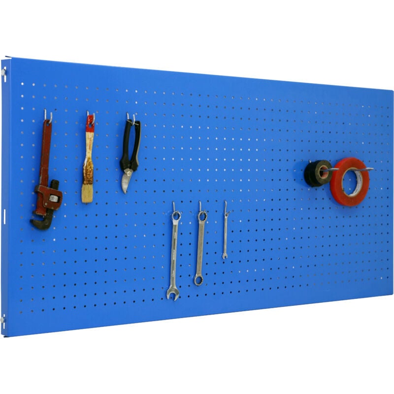 Simonrack - Panneau Mural Perforé Porte-Outils avec 8 Crochets – 600x1200x35 mm – Acier Blu – Simonwork