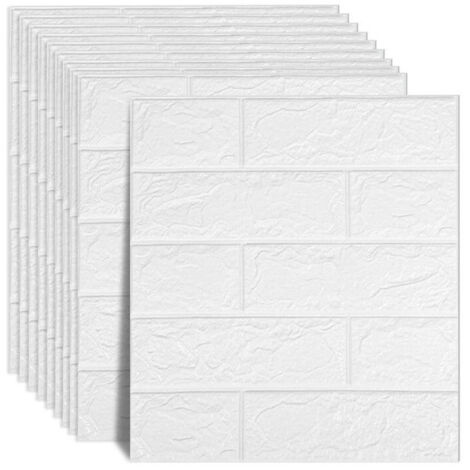 Paneles 3D 35×38 cm, adhesivos de espuma PE impermeable, aislante acústico, lote de 10, 1,3 m², blanco