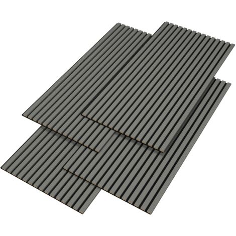 Paneles acústicos MDF 120 x 60 efecto roble gris claro 030008039