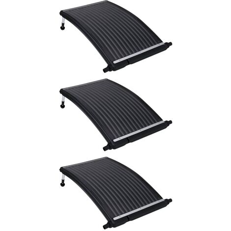 Paneles calefactores solares de piscina curvos 3 uds 110x65cm