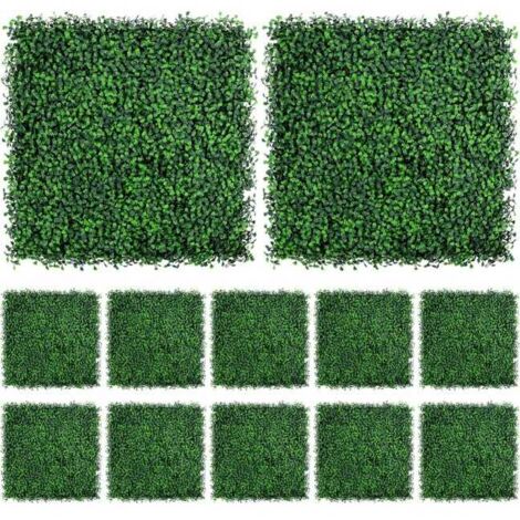 Paneles de Césped Artificial de Pared – 12 Piezas, Privacidad Jardín, 25x25cm