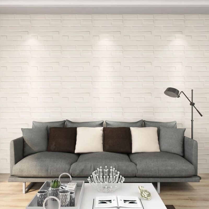 

vidaXL Paneles de pared 3D 12 unidades 0,5x0,5 m 3m² - Blanco