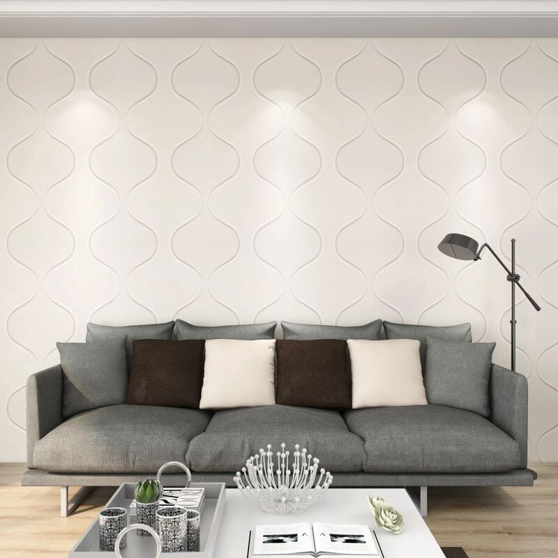 

Youthup - Paneles de pared 3D 24 unidades 0,5x0,5 m 6 m² - Blanco
