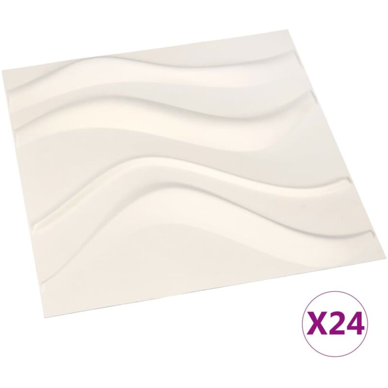 

vidaXL Paneles de pared 3D 24 unidades 0,5x0,5 m 6 m² - Blanco