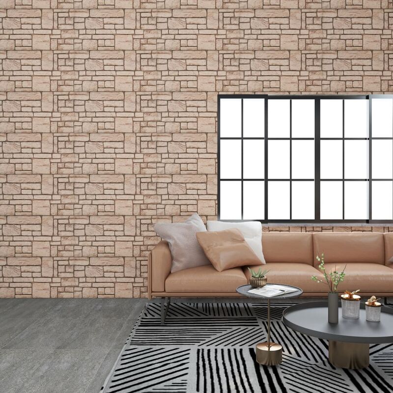 

Paneles de pared 3D con diseño de ladrillo beige 11 piezas EPS