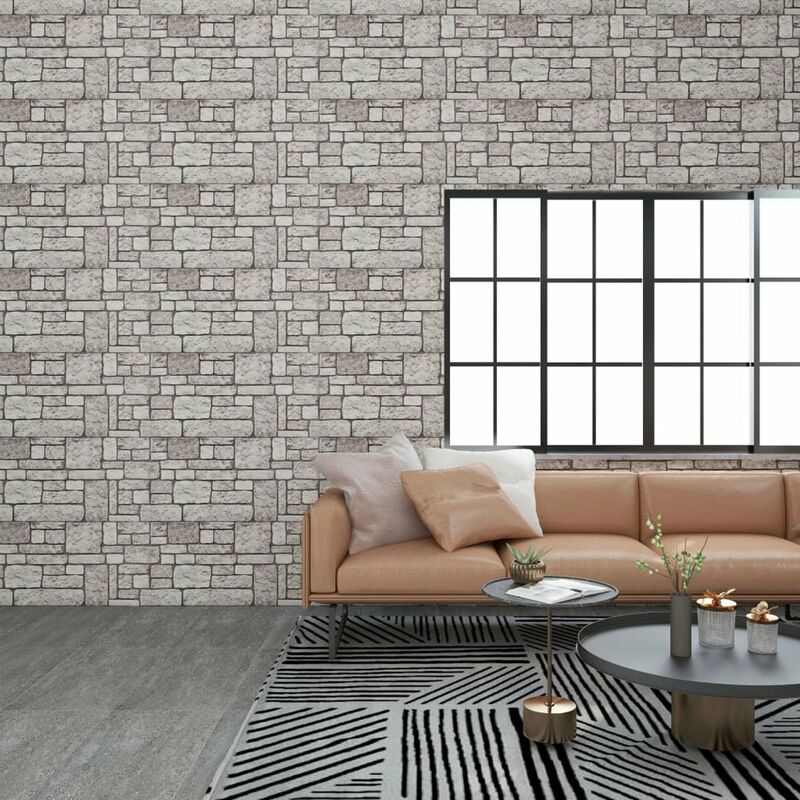 

Paneles de pared 3D diseno de ladrillo gris 11 piezas EPS