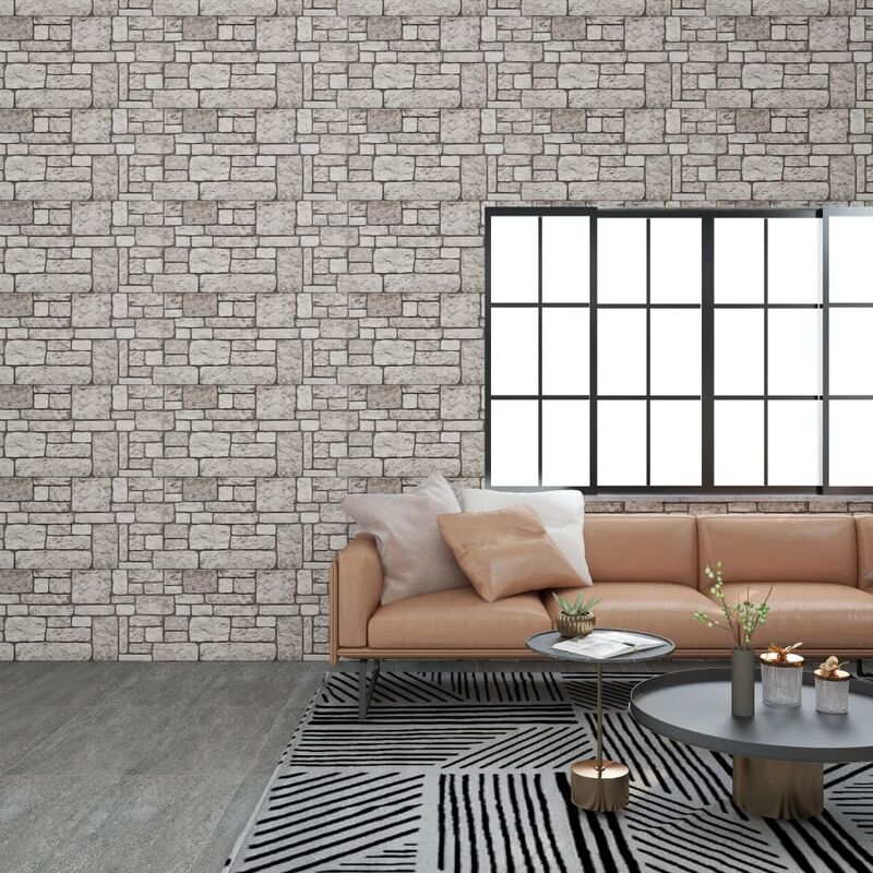 

Paneles de pared 3D diseño de ladrillo gris 11 piezas EPS
