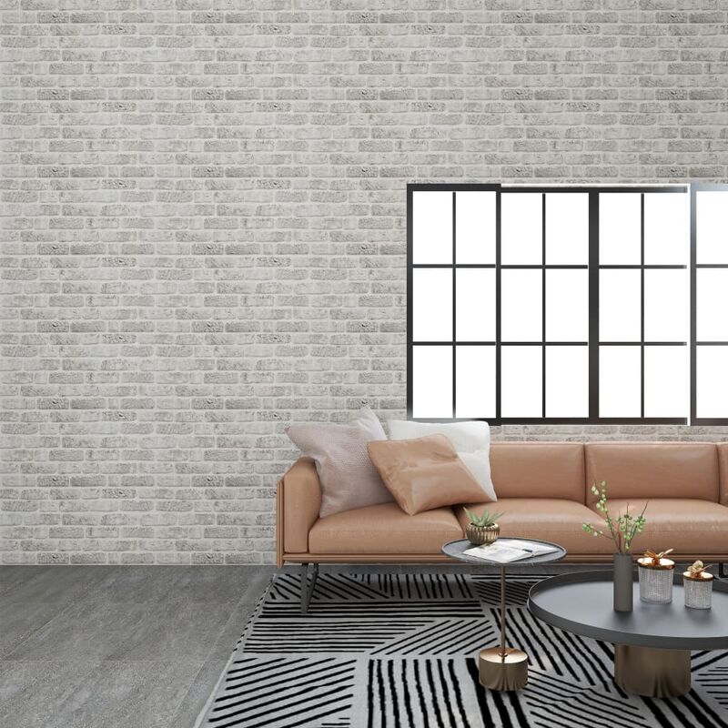 

Paneles de pared 3D diseño de ladrillo gris claro 11 piezas EPS