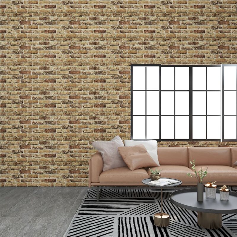 

Paneles de pared 3D diseño ladrillo arena oscuro 11 piezas EPS