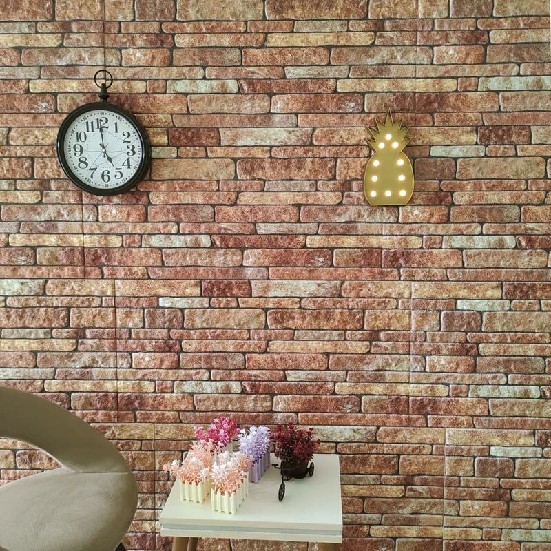 

Paneles de pared 3D diseño ladrillo marrón 10 pzas EPS