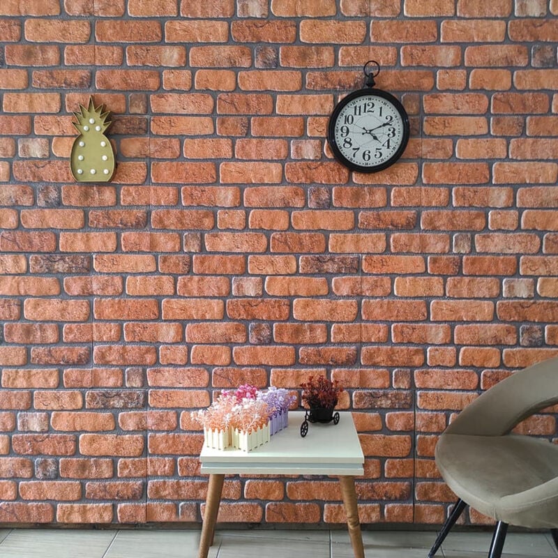 

Paneles de pared 3D diseno ladrillo terracota 10 pzas EPS