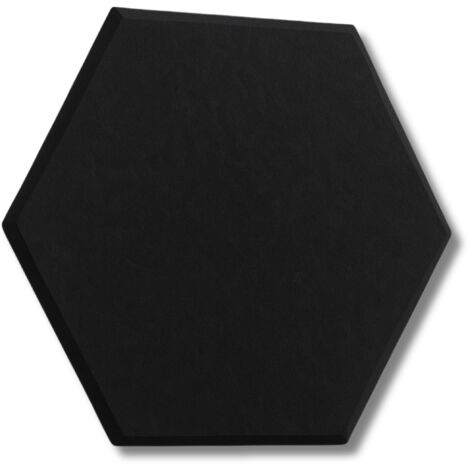 Paneles de pared de fieltro hexagonales 3D, reposacabezas, autoadhesivos, acústicos, suaves, negros