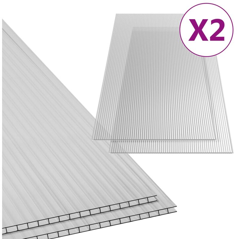 

vidaXL Paneles de policarbonato 2 unidades 4,5 mm 150x65 cm - Antracita