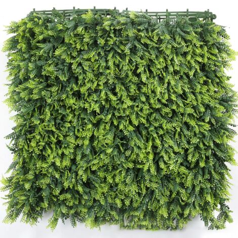 Paneles de seto artificial de 50 cm x 50 cm, pantallas protectoras y de privacidad para jardín, fondo de pared de césped artificial (1 pieza)