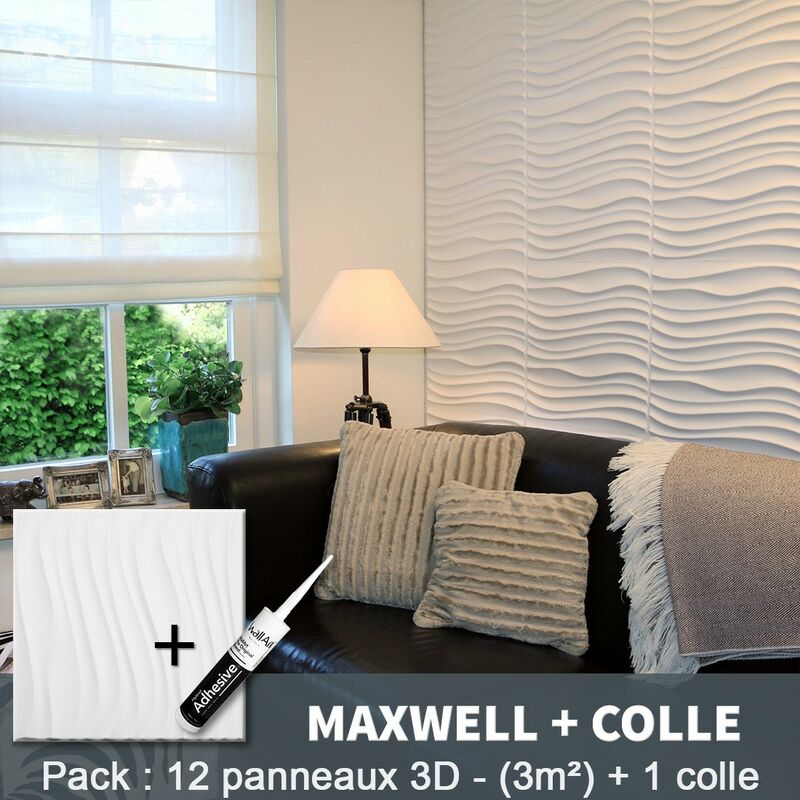 

Paneles decorativos 3D Maxwell Panel de pared + Pegamento WallArt