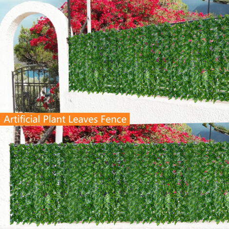 Paneles decorativos fabricados con material de follaje artificial, poliéster, para balcones y paredes, en tamaños de 0,5 m × 3 m y 0,5 m × 1 m, resistentes a los rayos UV, para uso interior y exterior