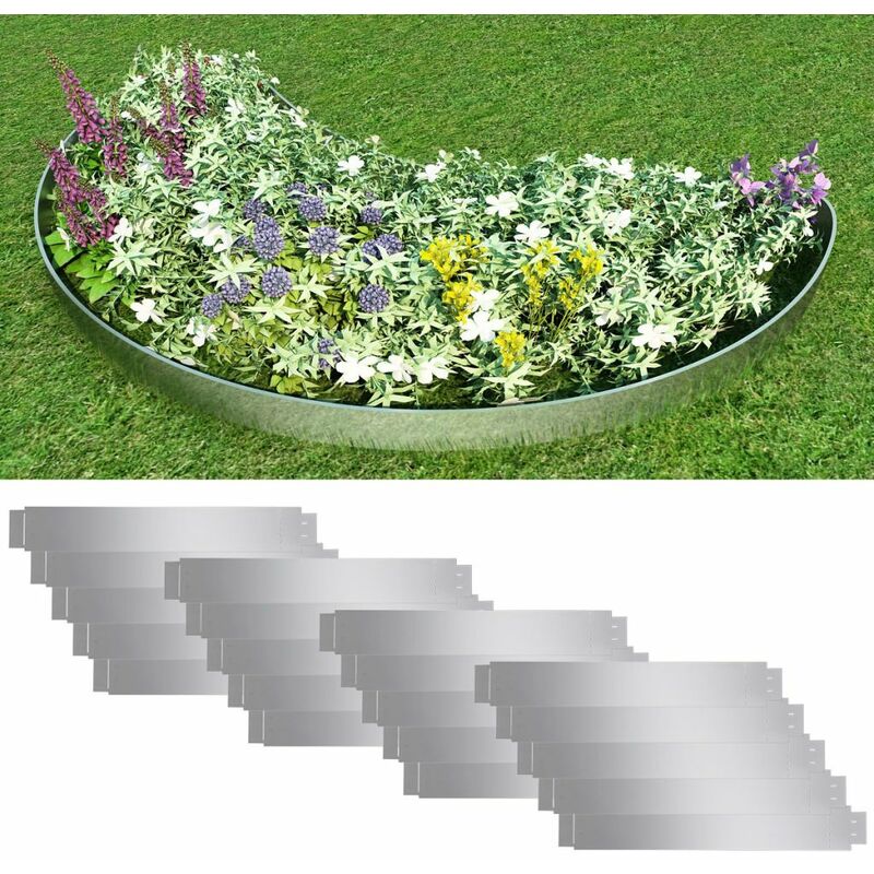 

Bh Design - Paneles divisorios flexibles acero 10 uds galvanizado 100x14 cm