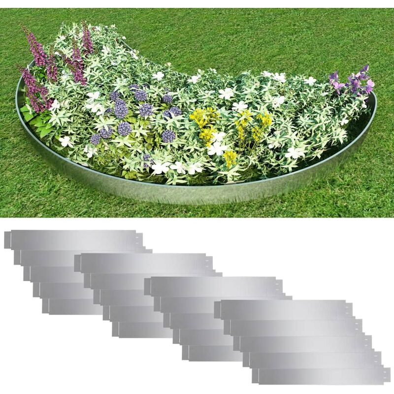 

Paneles divisorios flexibles acero 10 uds galvanizado 100x15 cm - Plateado