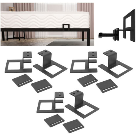 Paneles laterales antideslizantes para la cama (6 piezas): soportes de acero reforzados y ajustables para estabilizar el colchón y proteger la estructura de la cama.