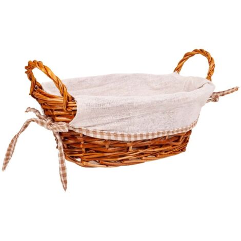 Panera mimbre forrada marrón 26x18x11