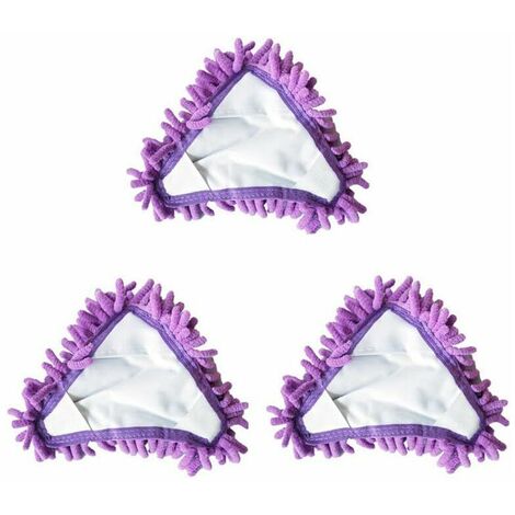 Panieat Rotating Adjustable Triangular Cleaning Mop (3REPLACEMENT HEAD, PURPLE)