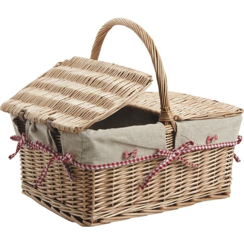Panier 2 couvercles en osier et jute