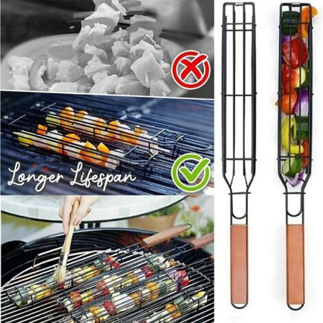 Panier à barbecue portable, panier à barbecue antiadhésif en acier inoxydable, outils de barbecue
