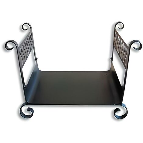 Panier à bûches, porte bûches en Fer forgé coloris Noir - 60 x 45 x Largeur 50 cm