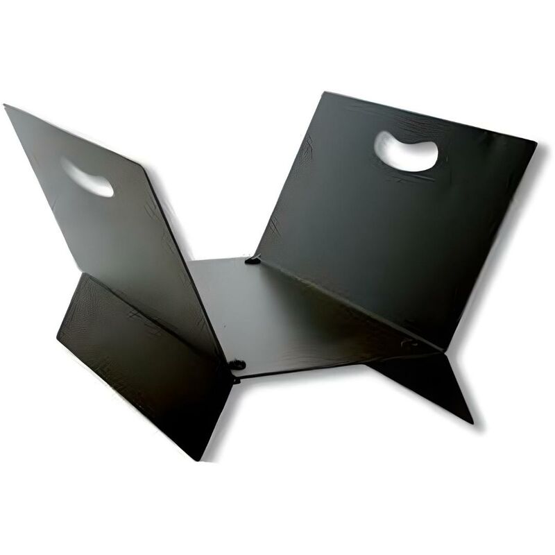 Panier à bûches, porte bûches en Fer forgé coloris Noir - Hauteur 25 x Longueur 37 x Largeur 40 cm