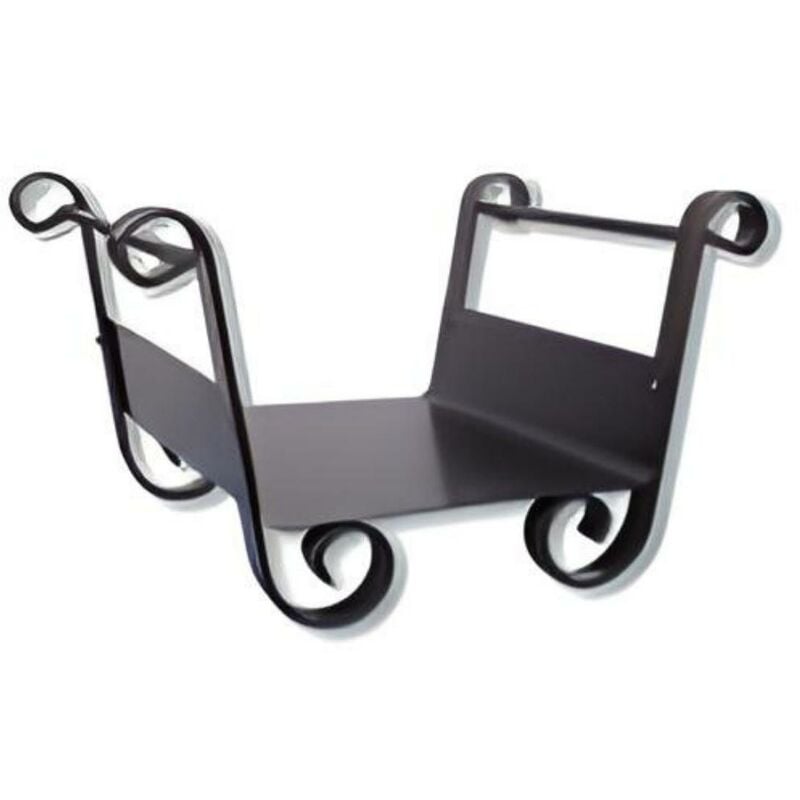 Panier à bûches, porte bûches en Fer forgé coloris Noir - Longueur 40 x Hauteur 30 x Largeur 40 cm