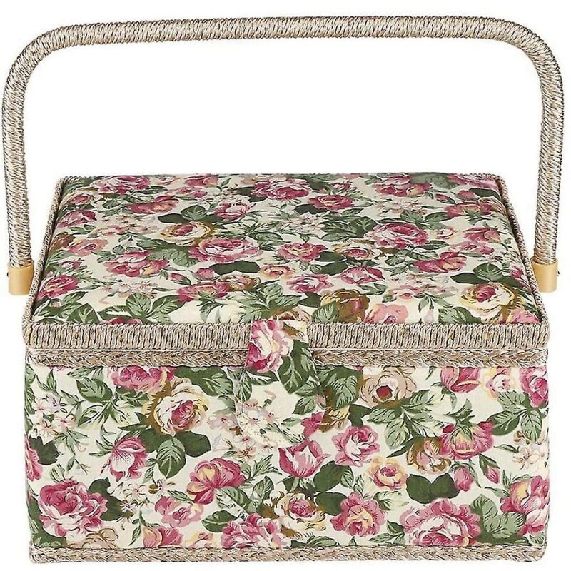 Panier à couture extra large, panier à couture vintage, pour aiguilles, fils, ruban à mesurer et autres articles de couture