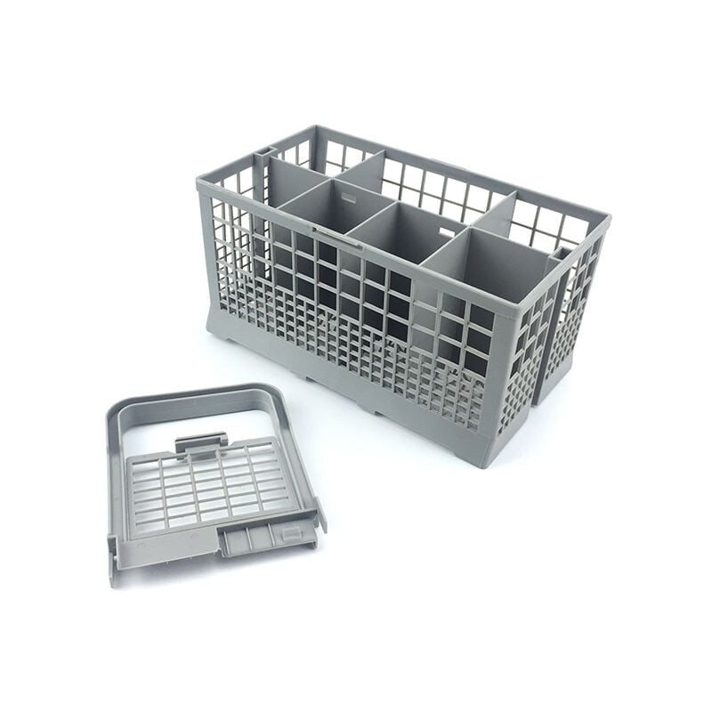 Panier à Couvert Universel Lave-Vaisselle compatible avec compatible avec différentes Marques, Poignée Amovible, en plastique, 24P x 24l x 14H cm