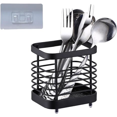 Panier à Couverts en Acier Inoxydable, Porte Ustensile Cuisine, Panier à couverts 10 cm, égouttoir à Vaisselle, Organisateur D'évier de Cuisine, Accessoires