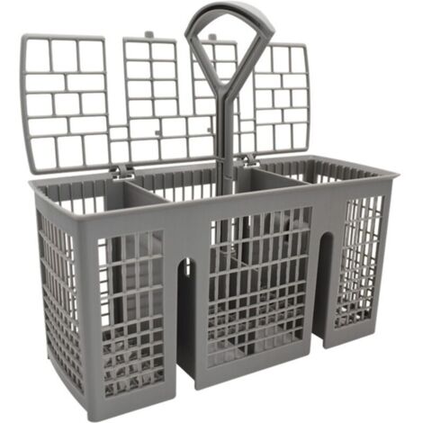 Panier à couverts, pour lave-vaisselle Siemens Bosch, 220 x 115 x 90 mm, gris, poignée ronde amovible, compartiment à couverts pour de nombreux lave-vaisselle