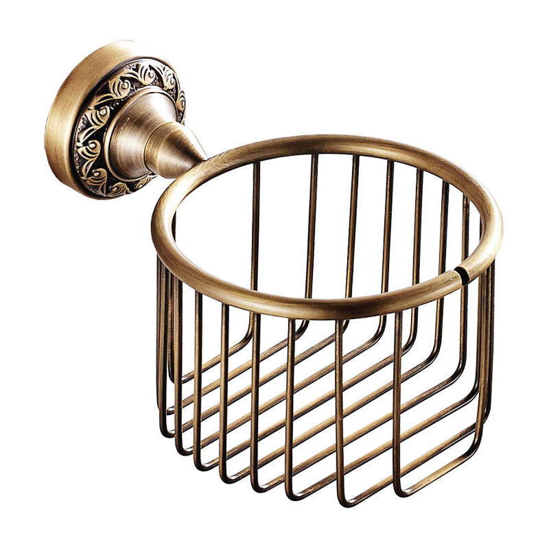 Panier à essuie-tout en laiton antique, porte-serviettes en papier toilette, boîte à essuie-tout, rouleau de papier