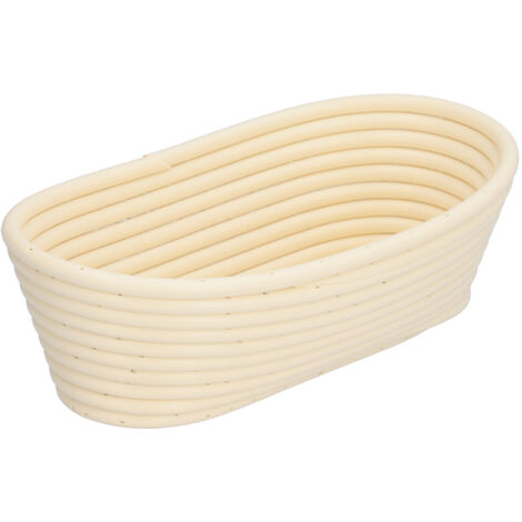 Panier à fermentation pour pain lavable, moule de cuisson ovale innovant pour boulangerie maison, 25x15x8cm beige