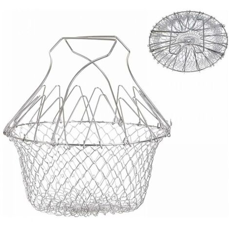 Panier à Frire, Panier a Salade Tamis Cuisine Inoxydable Fry Extensible Chef Panier Cuisine
