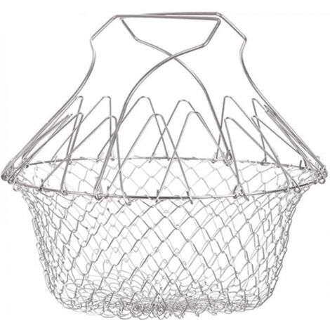 Panier à frites, panier à salade, passoire de cuisine en acier inoxydable, panier à frites extensible