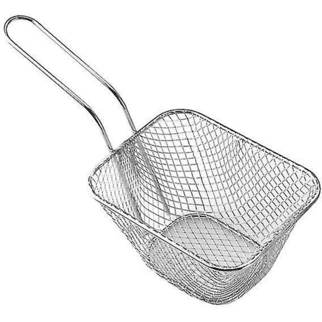 Panier à frites, seau à snacks, panier de rangement pour poulet frit, panier à friture, passoire à huile, récipient de vaisselle créative - J - Petit - Argenté
