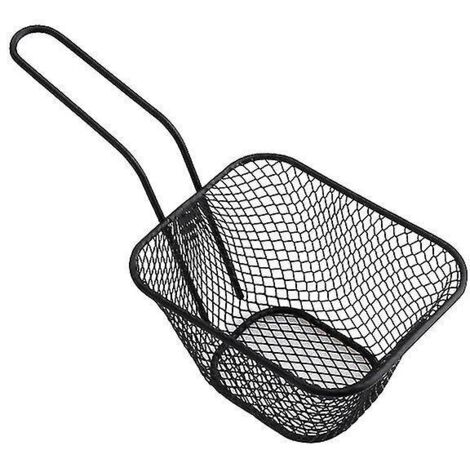 Panier à frites, seau à snacks, panier de rangement pour poulet frit, panier à friture, passoire à huile, récipient de vaisselle créative - J - Petit - Noir