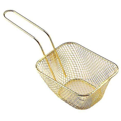 Panier à frites, seau à snacks, panier de rangement pour poulet frit, panier à friture, passoire à huile, récipient de vaisselle créative - J - Petit - Or