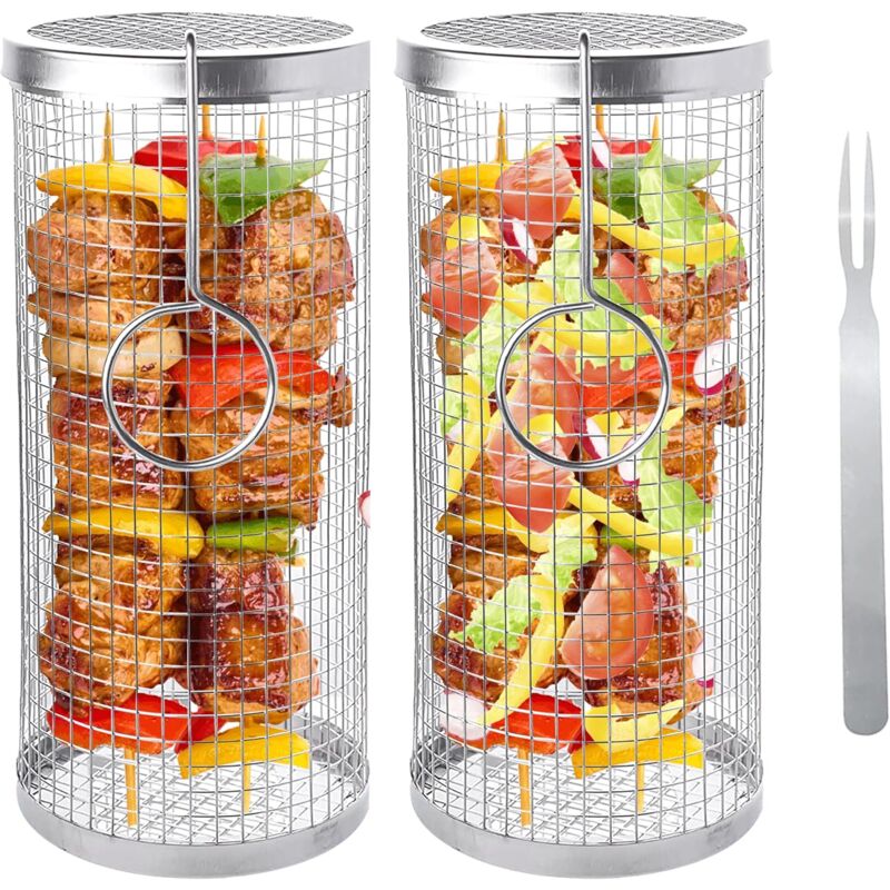 Panier à grill roulant avec fourchette