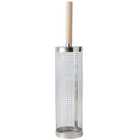 Panier à griller en acier inoxydable, ustensiles de barbecue avec poignée pliable - Idéal pour le camping ou les grillades dans le jardin (1 pièce, comprend une fourchette de 20 cm et un crochet de 10