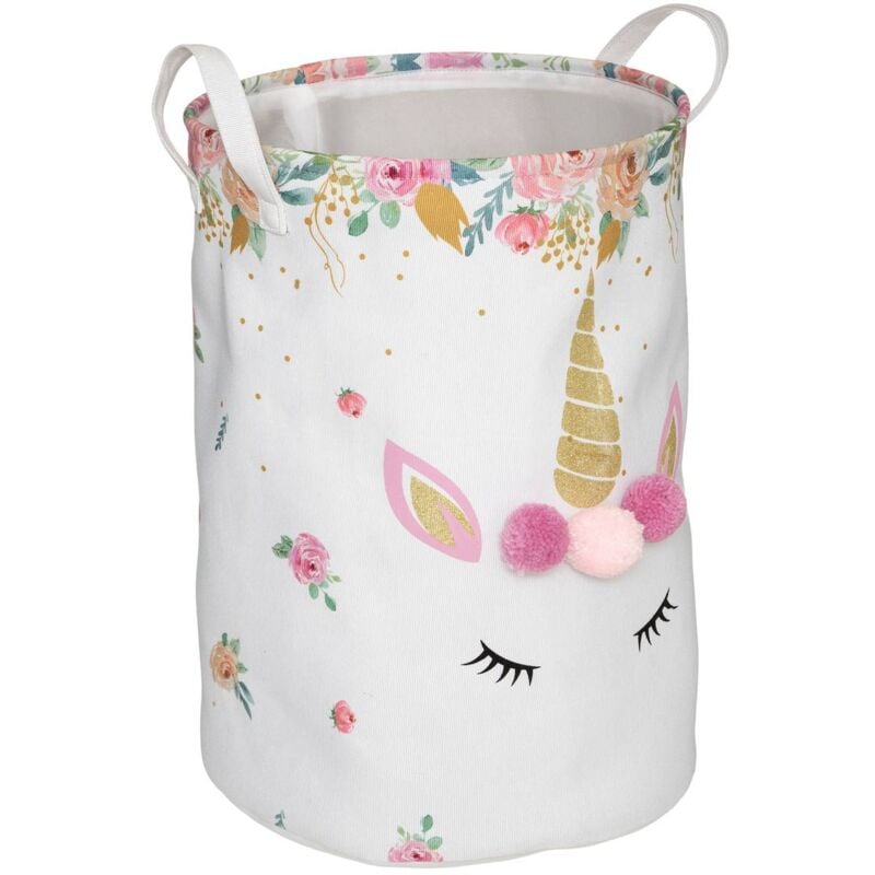 Atmosphera Créateur D'intérieur - Bac à jouet licorne tissu H50cm