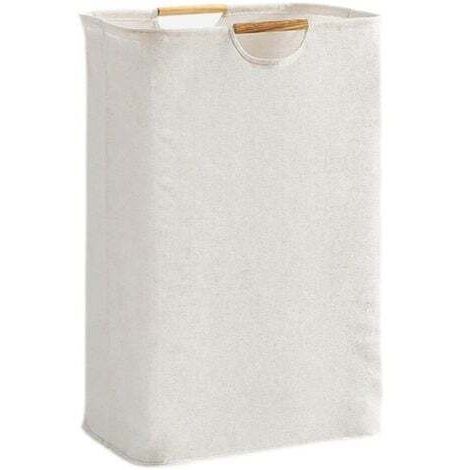 Panier à linge 30 x 30 x 40 cm, panier à linge pliable avec poignée, grand panier à linge pour vêtements, voyages, serviettes, jouets dans la famille et le dortoir, blanc