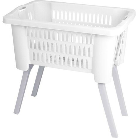 Panier à linge 38l avec pieds – Récipient stable pour rangement et transport – Design compact pour toutes les pièces – Storage Solutions