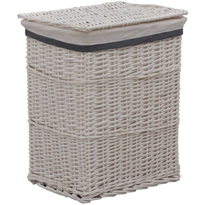 Panier à linge 43 x 34 x 57,5 cm blanc saule