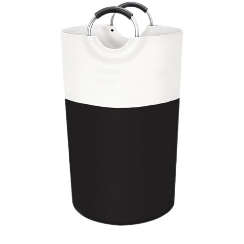 Panier à linge 90 l, panier à linge sur pied, pliable, tissu imperméable avec poignées en aluminium protégées par de la mousse, pour étudiants,